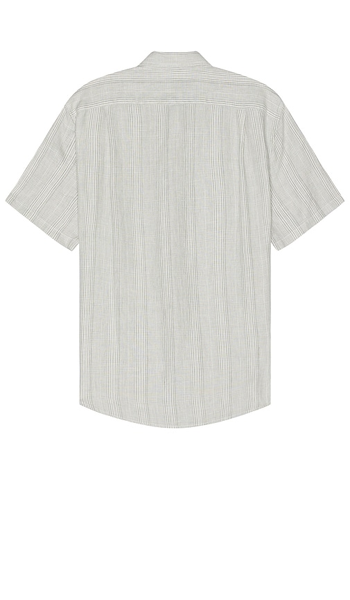Shop Vince Shadow Stripe Short Sleeve Shirt In Grey