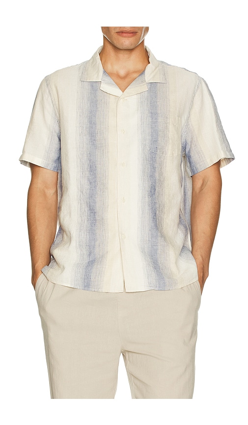  Vince Cabana-shirt Marina Stripe In Blue. Größe S. Also In M. 