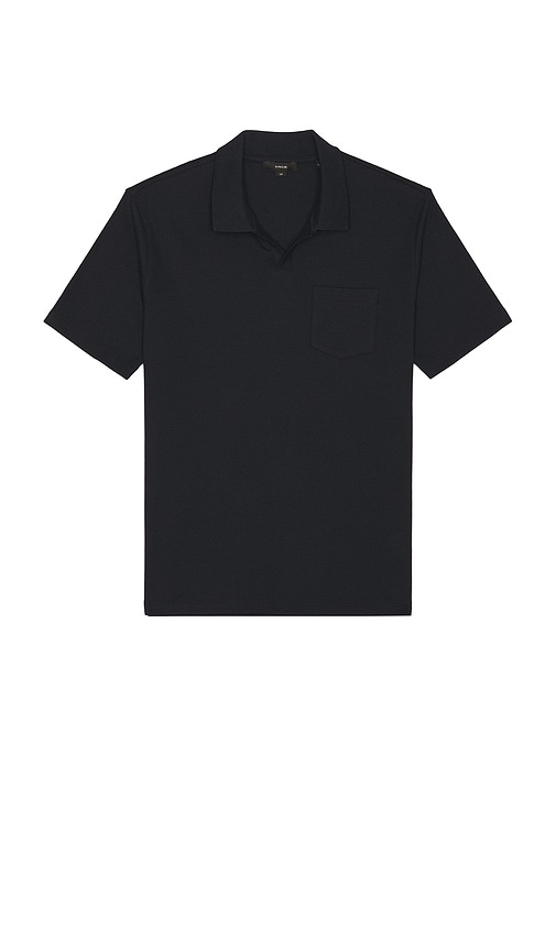 Mesh Knit Johnny Collared Shirt in Navy. - size L (also in M, S, XL/1X) - Vince - Modalova