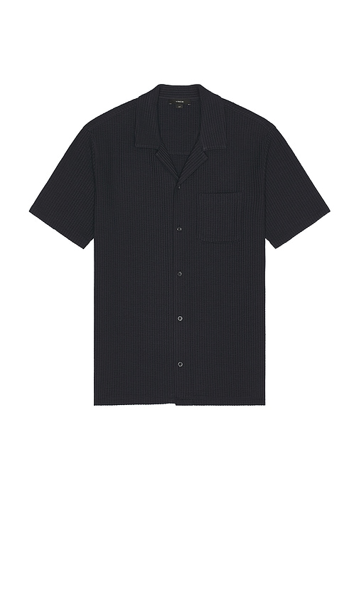 Seersucker Cabana Shirt in Navy. - size L (also in M, S, XL/1X) - Vince - Modalova