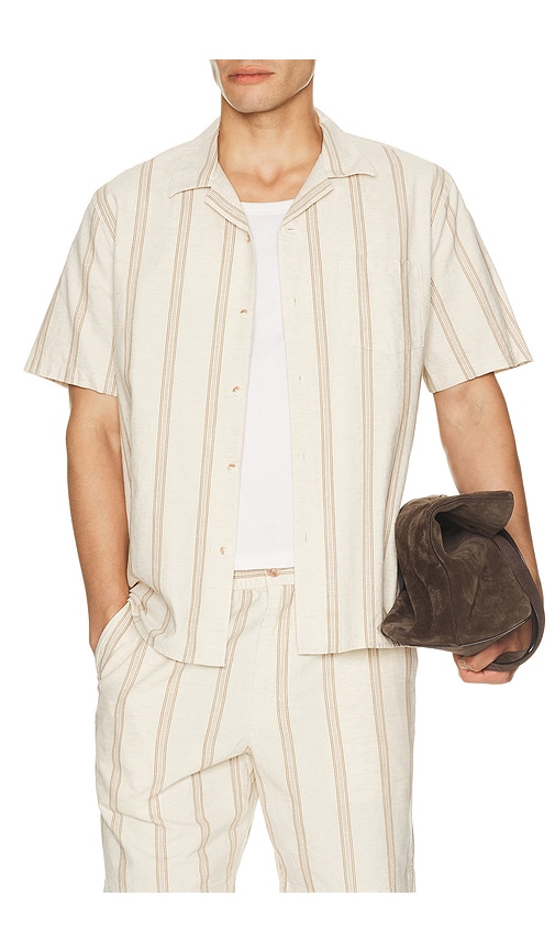 Vince Cove Stripe Short Sleeve Cabana Shirt