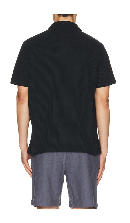  Vince Macro Waffle Short Sleeve Shirt Button Down Cabana In Navy. Taglia S. Also In M, L, Xl/1x, Xxl/2x. 