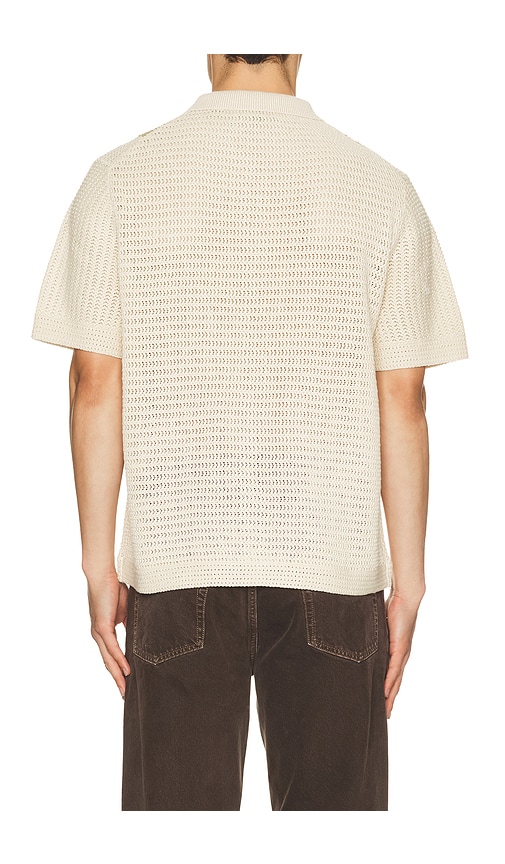  Vince Stripe Crochet Short Sleeve Button Down Shirt In Cream. Taglia S. Also In M, L, Xl/1x, Xxl/2x. 