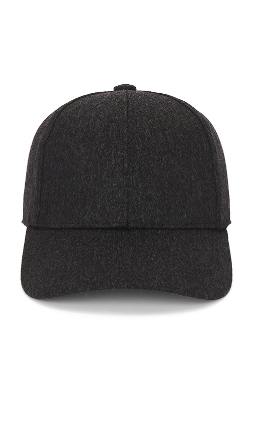 Shop Vince Cashmere Baseball Cap With Leather Trim In Grey