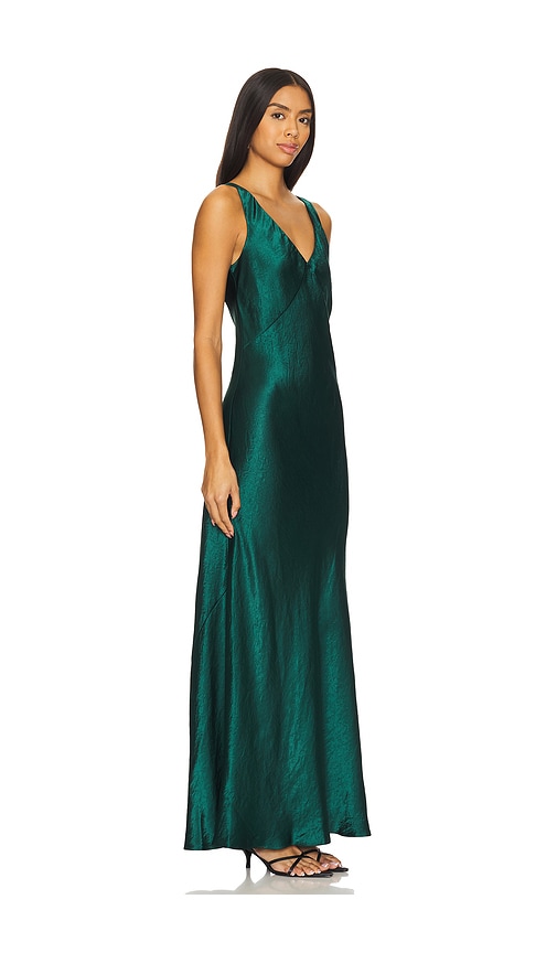 Shop Vince V Neck Maxi Slip Dress In Jade Lake