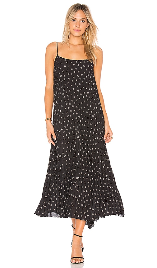 vince polka dot pleated cami dress