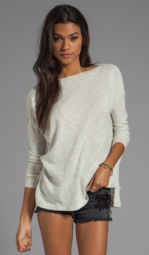 Ribbed Shoulder Slub Sweater