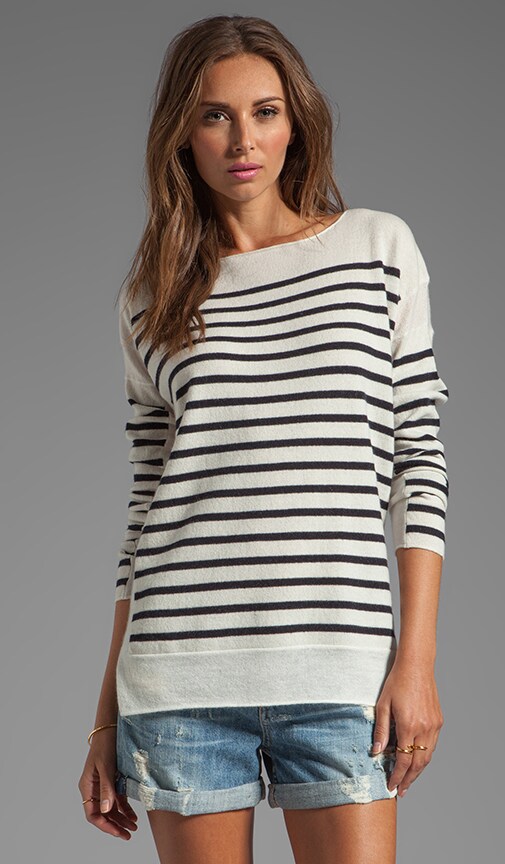 Cashmere Linked Striped Boatneck