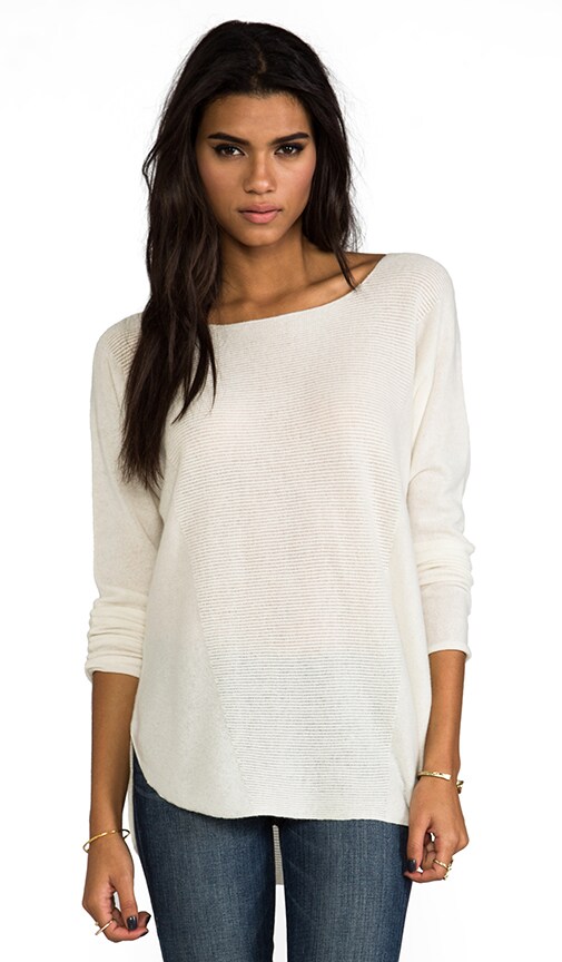 Cashmere Rack Stitch Shirt Tail Sweater
