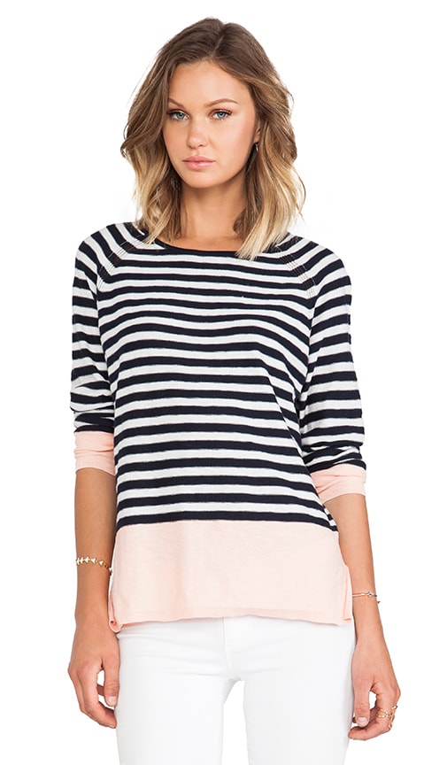 Colorblocked Striped Raglan Sweater