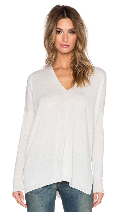 Vince Double V Sweater in Heather Cloud | REVOLVE