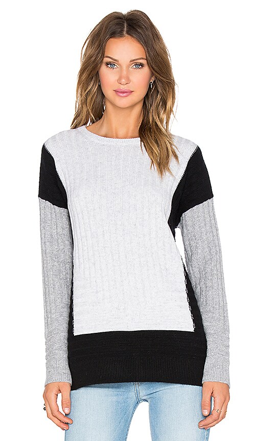 Colorblock Intarsia Crew Sweater
