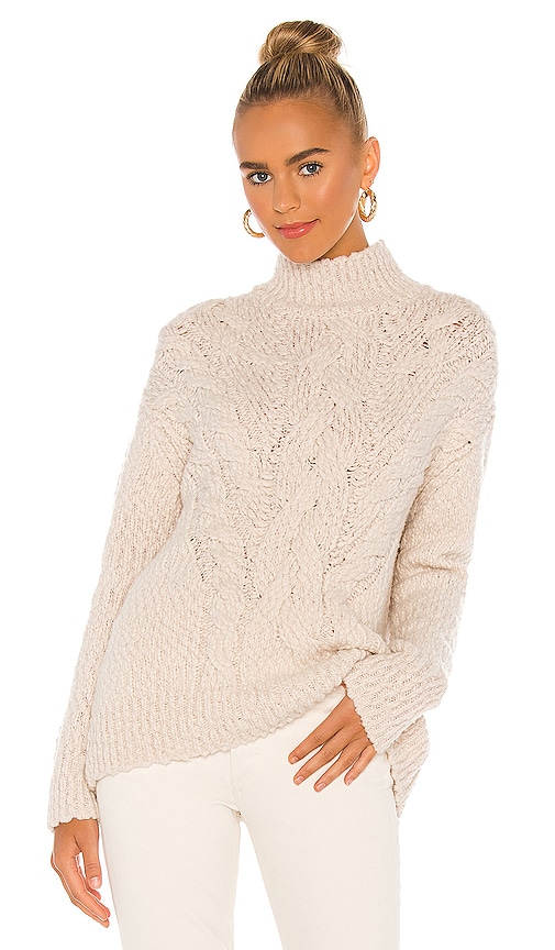 Vince Rising Cable Turtleneck in Cream | REVOLVE