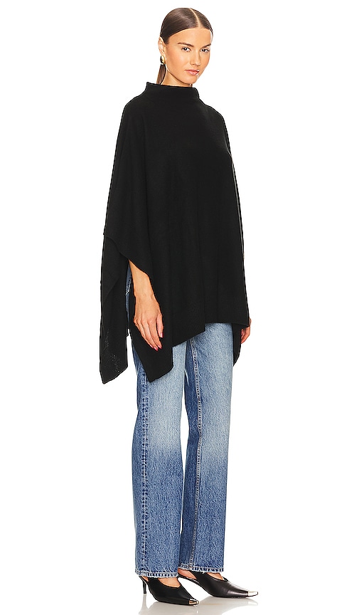 FUNNEL NECK BOILED CASHMERE KNIT PONCHO
