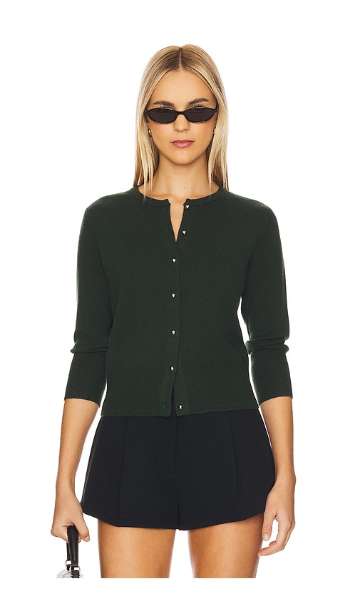 Vince Metal Button Cardigan Forest In Multi