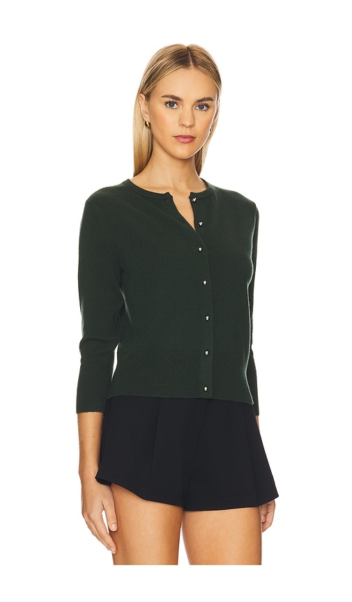 Vince Metal Button Cardigan Forest In Multi