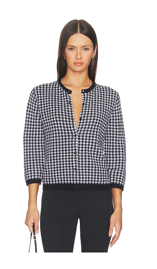 Vince Gingham 3/4 Sleeve Cardi