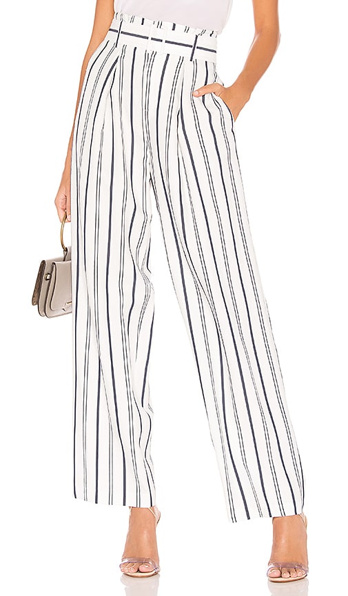 striped belted pants