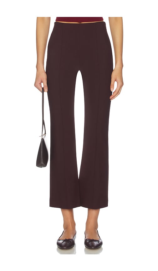 Vince Mid Rise Pintuck Crop Flare Pant In Burgundy