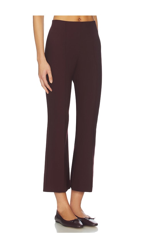 Vince Mid Rise Pintuck Crop Flare Pant In Burgundy