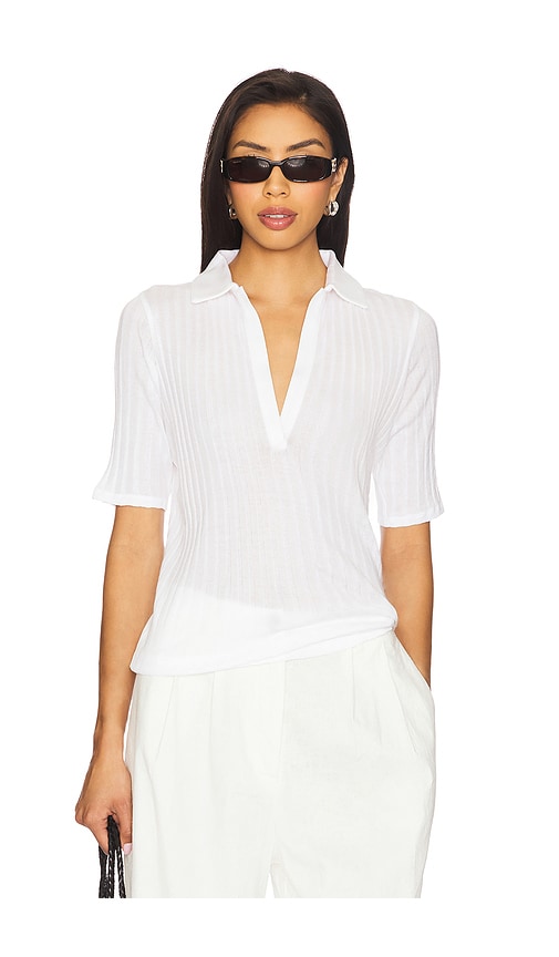 Elbow Sleeve Polo in White. - size L (also in M, S, XS) - Vince - Modalova