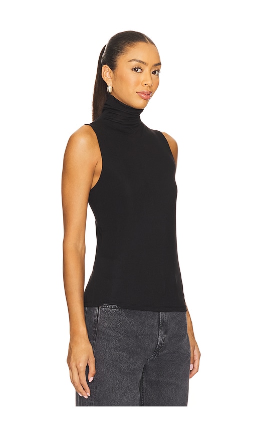Vince Sleeveless Turtleneck Top In Black