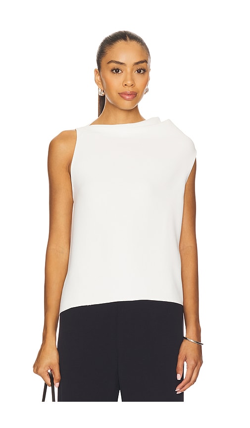 Vince A-line Asymmetrical Draped Top In White