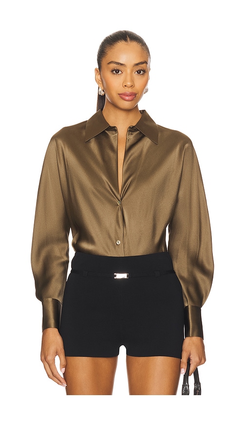 Vince Bias Long Sleeve Blouse