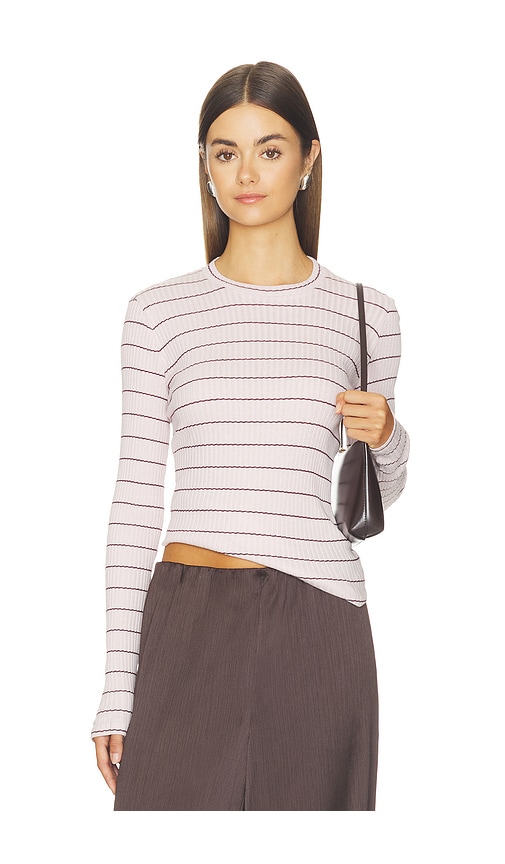 Vince Rib Stripe Long Sleeve Crew | Thumbnail 6