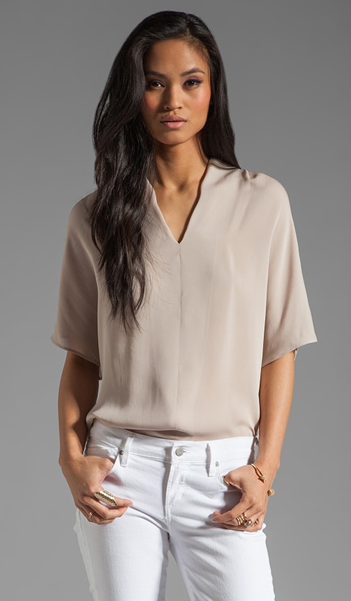 Silk Drape Neck Top