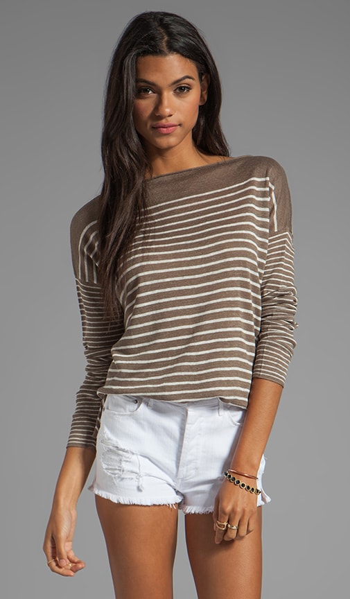 100% Linen Breton Striped Boatneck