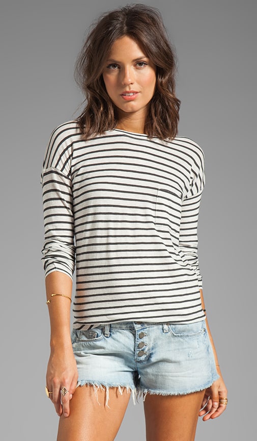 3/4-Sleeve Striped Tee
