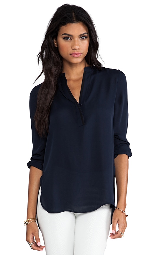 Tipped Contrast Blouse