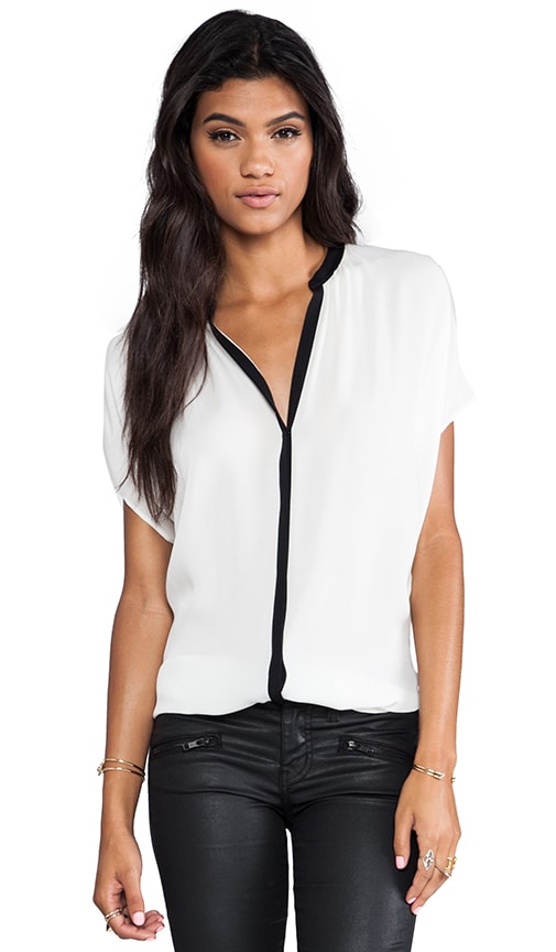 Contrast Placket Blouse
