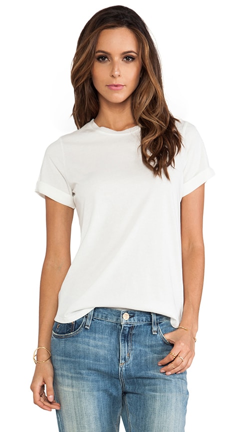 Silk Trim Shirt Tail Tee