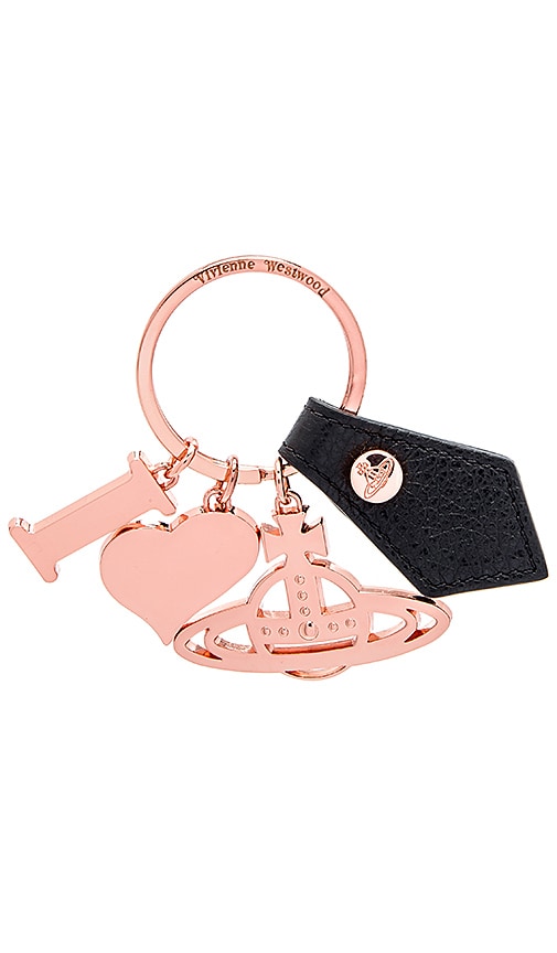 Vivienne Westwood I Love Orb Rose Gadget Key Ring in Black | REVOLVE