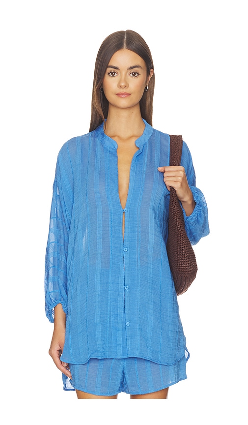 Yana Long Sleeve Blouse by Vix Swimwear in Seaspell