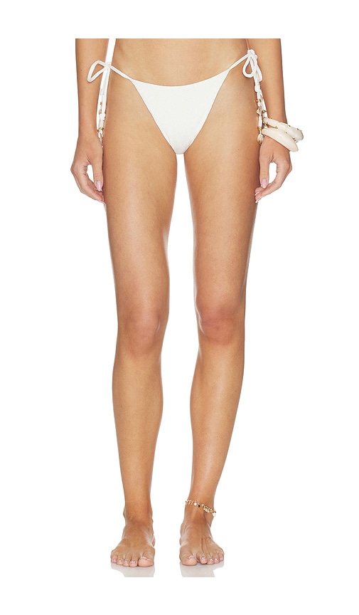 X Rosie Livia Tie Side Bottom Brazilian by Vix Swimwear in White