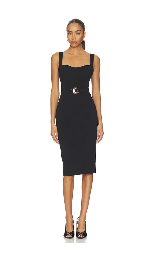 coral and gold maxi dress Gussie Mini Dress with Shell Trim in Cupro Black , Asymmetric main image 1