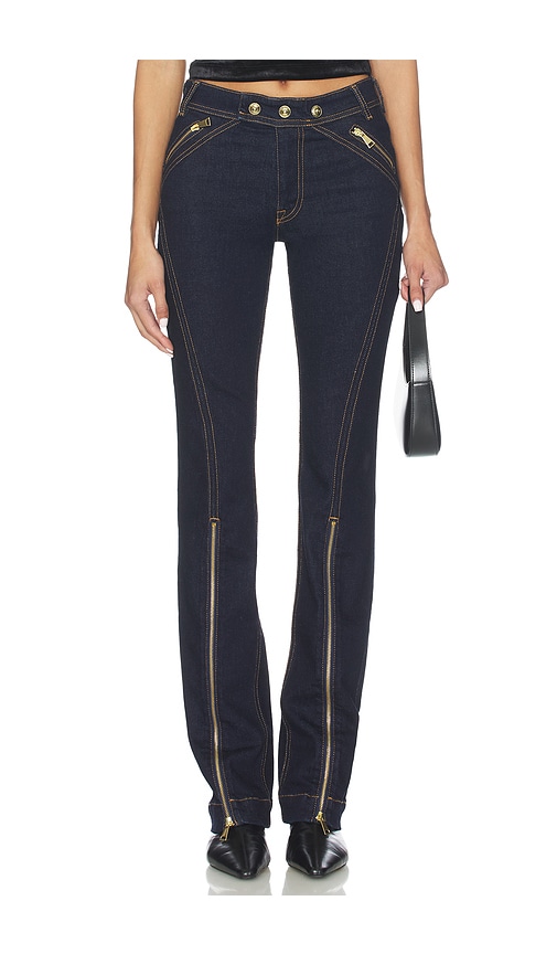 Versace Jeans Couture 5 Pocket Pant In Blue