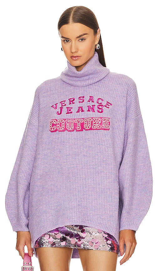 Versace Jeans Couture Logo Sweater in Lilac