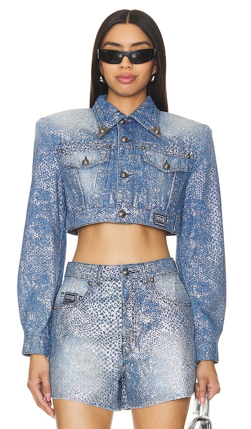 Shop Versace Jeans Couture Denim Jacket In E904-indigo