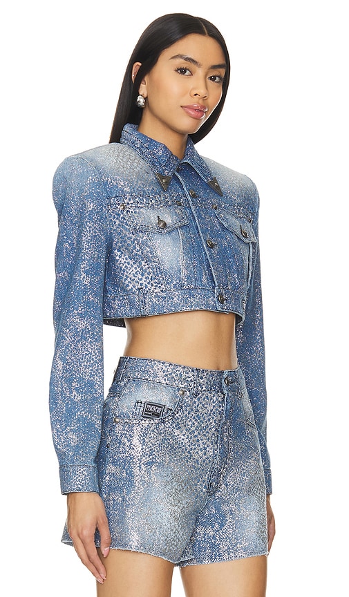 Shop Versace Jeans Couture Denim Jacket In E904-indigo