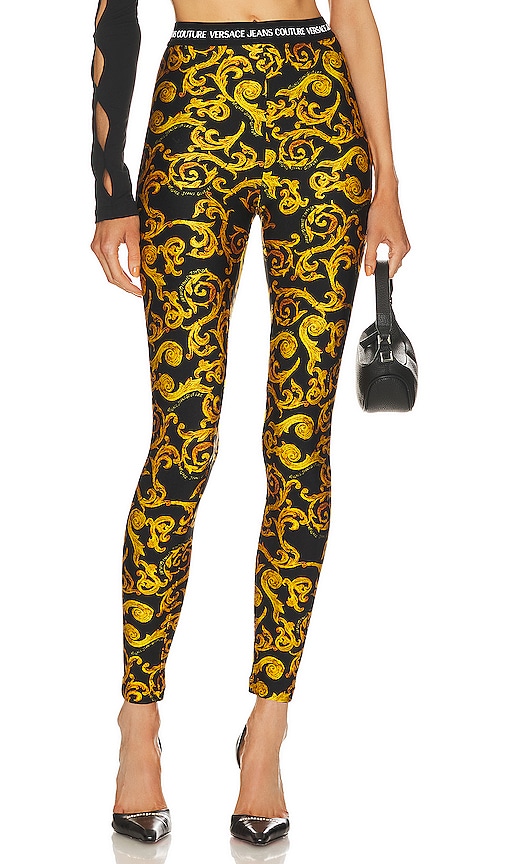 Shop Versace Jeans Couture Sketch Legging In Yellow