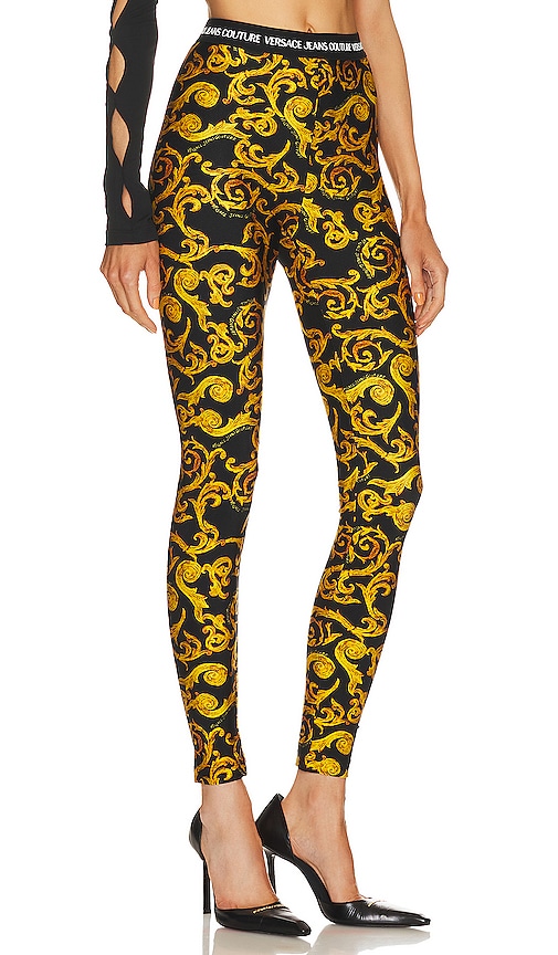Shop Versace Jeans Couture Sketch Legging In Yellow