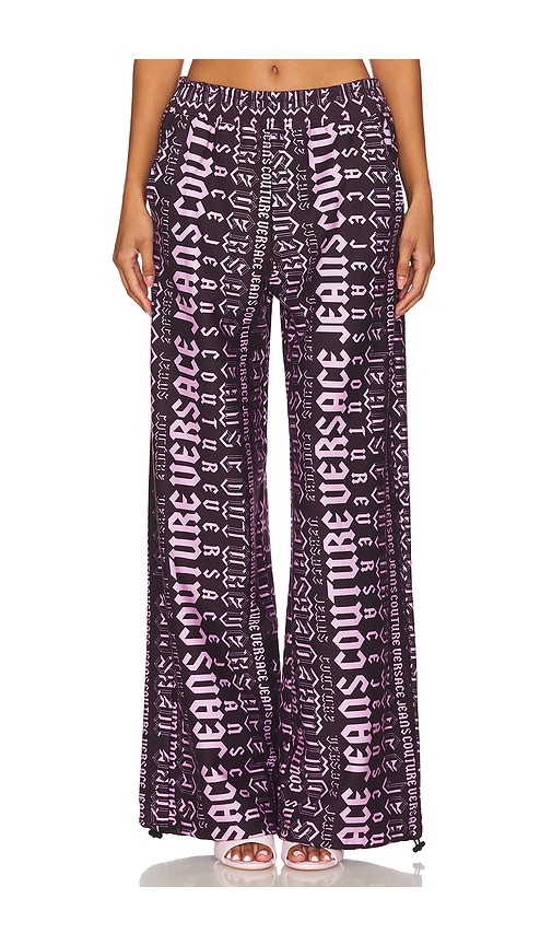 Shop Versace Jeans Couture Gym Pants In Plum & Polignac