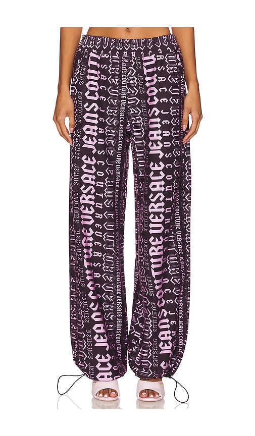 Shop Versace Jeans Couture Gym Pants In Plum & Polignac