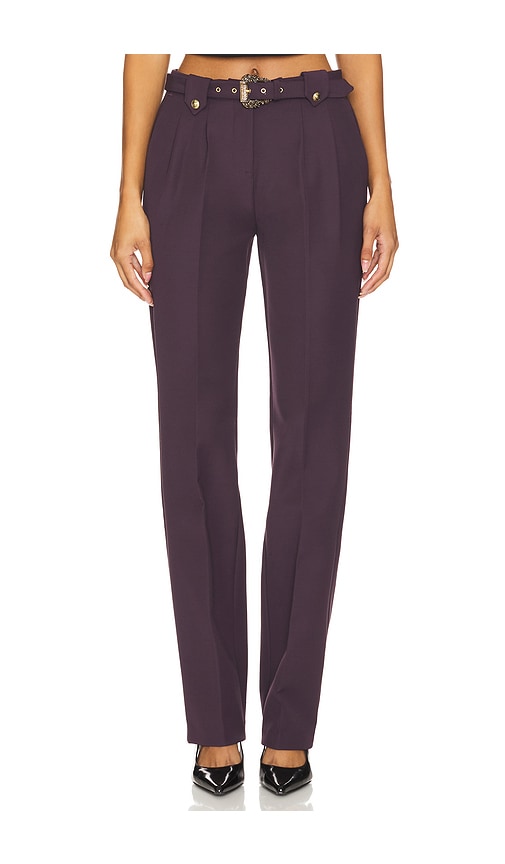 Shop Versace Jeans Couture Pants In Plum