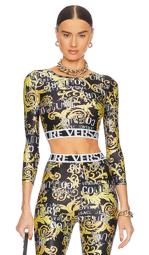 Versace Jeans Couture Oberteil Logo Couture In Black