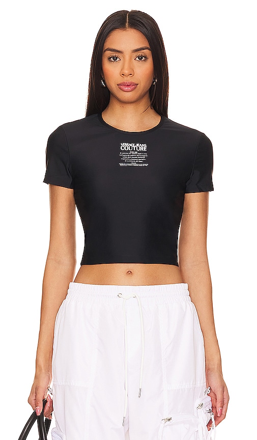 Versace Jeans Couture Logo Tee In Black